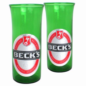 Recycled Beck's Beer Bottle Glasses 11.6oz / 330ml