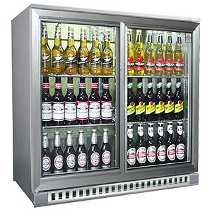 Osborne eCold 250ES Sliding Door Bottle Cooler Silver