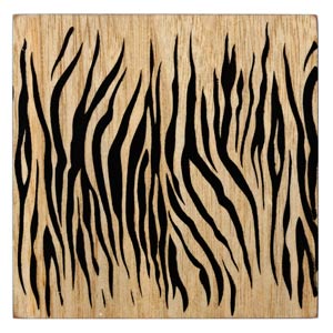 Inspire Zebra Printed Wood Veneer Coasters