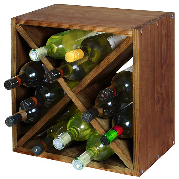 Wine Cellar Cube Dark Oak 300mm - 12 Bottle