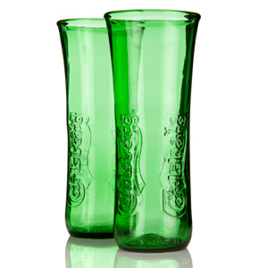 Recycled Carlsberg Export Beer Bottle Glasses 11.6oz / 330ml