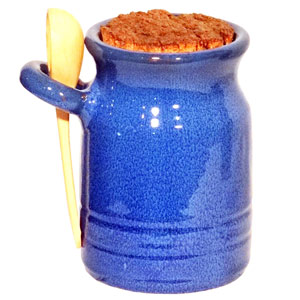 Dolores Terracotta Salt Pot with Ladle Blue