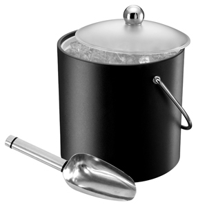 Elia Insulated Ice Bucket with Scoop Black 3ltr