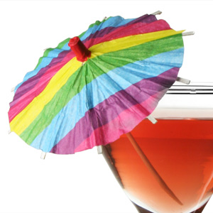 Rainbow Deco Cocktail Umbrellas
