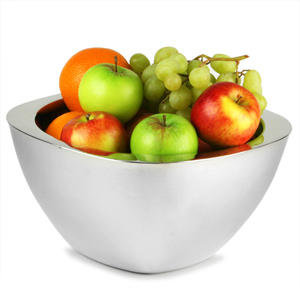 Double Wall Stainless Steel Square Bowl 26cm