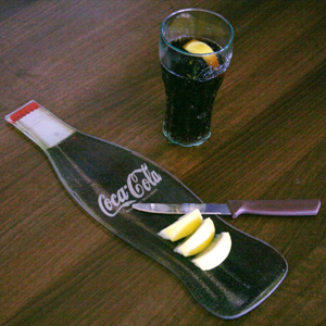 Coca Cola Glass Chopping Board & Knife Set