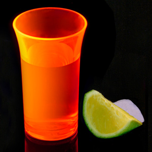 Econ Neon Orange Polystyrene Shot Glasses CE 1.75oz / 50ml