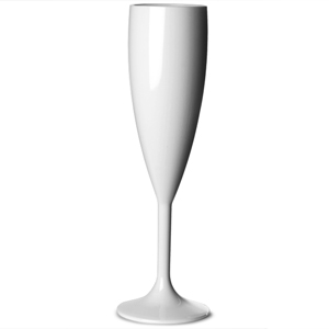 Elite Premium Polycarbonate Champagne Flute White 7oz / 200ml