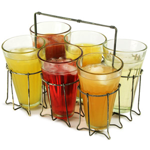 Parlane Metal Glass Holder with 6 Glasses