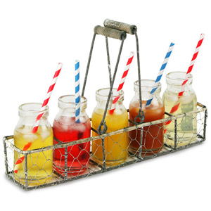 Parlane Wire Basket with 5 Bottles