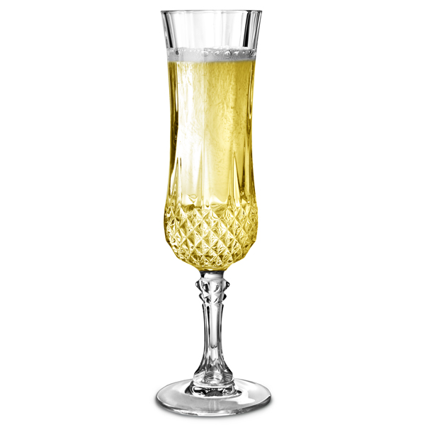 6 flûtes à Champagne 12cl - Verre ultra transparent au design vintage  Longchamp